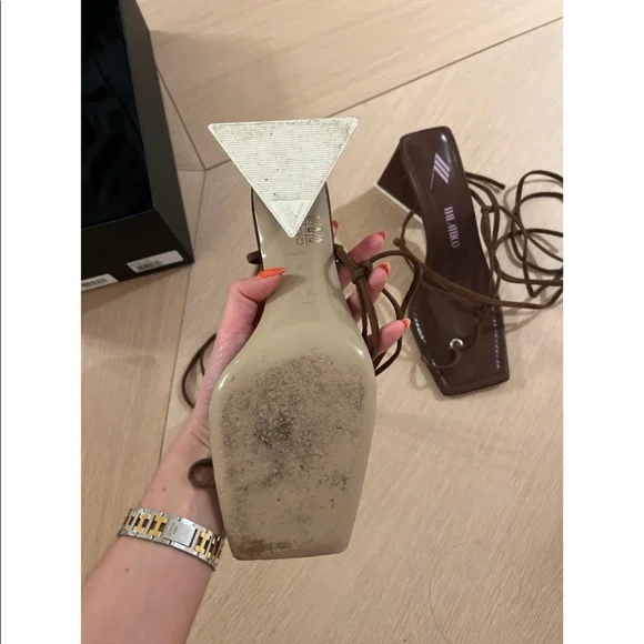 Attico Mona Thong Heel in brown, size 39